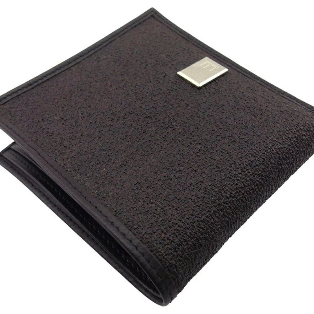 Dunhill Bifold Wallet Brown Silver Black Women Authentic secondhand